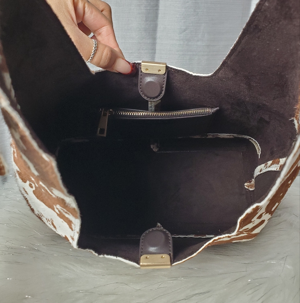 HOUSE OF HARLOW cowhide Leather Hobo Bag - Picture 3 of 8
